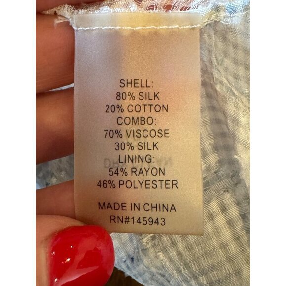 Chelsea And Walker Shirt Women 8‎ Ivory Floral Silk Blend Asymmetric Becky Cami - Picture 10 of 11